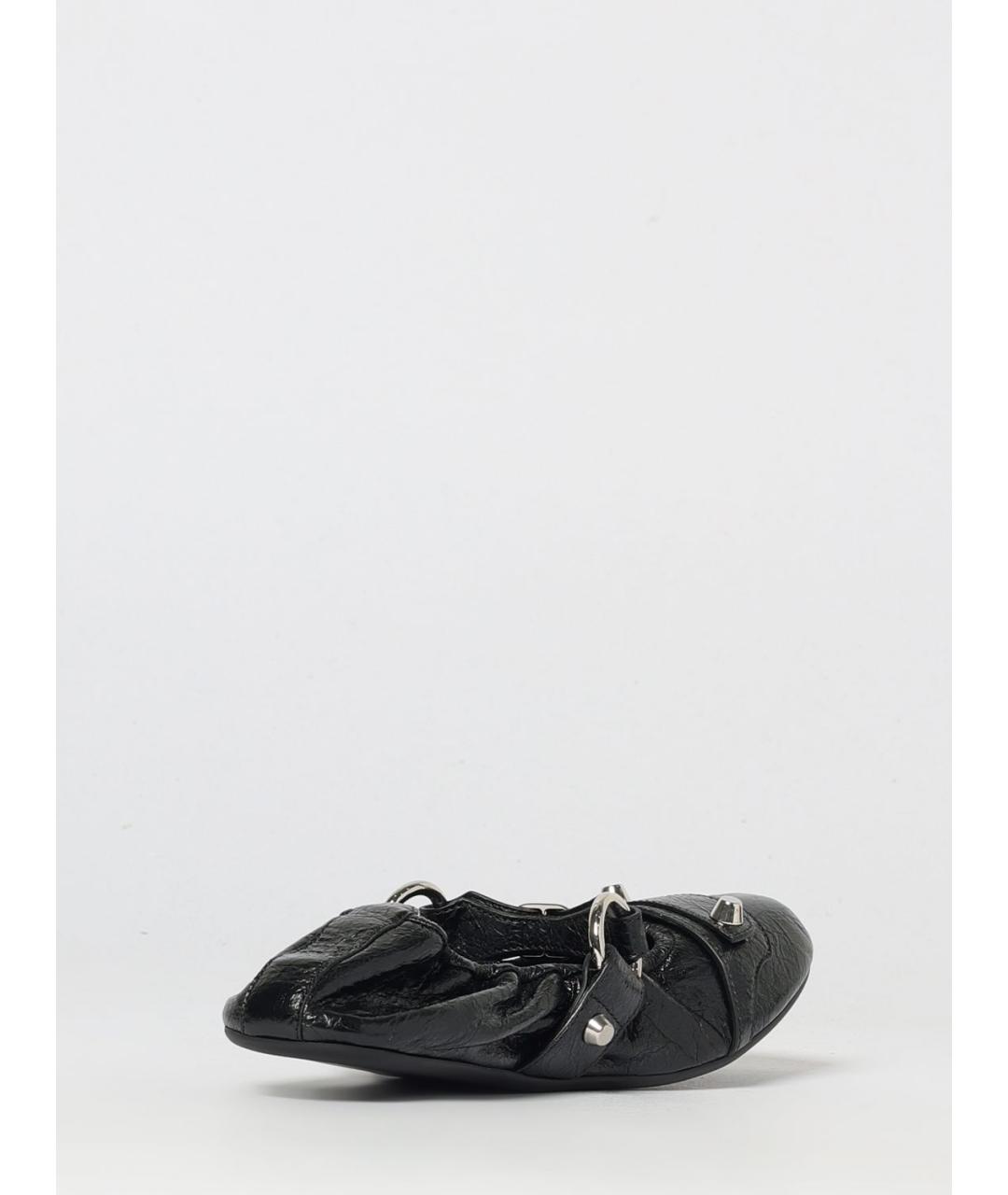 BALENCIAGA Черные кожаные балетки, фото 3