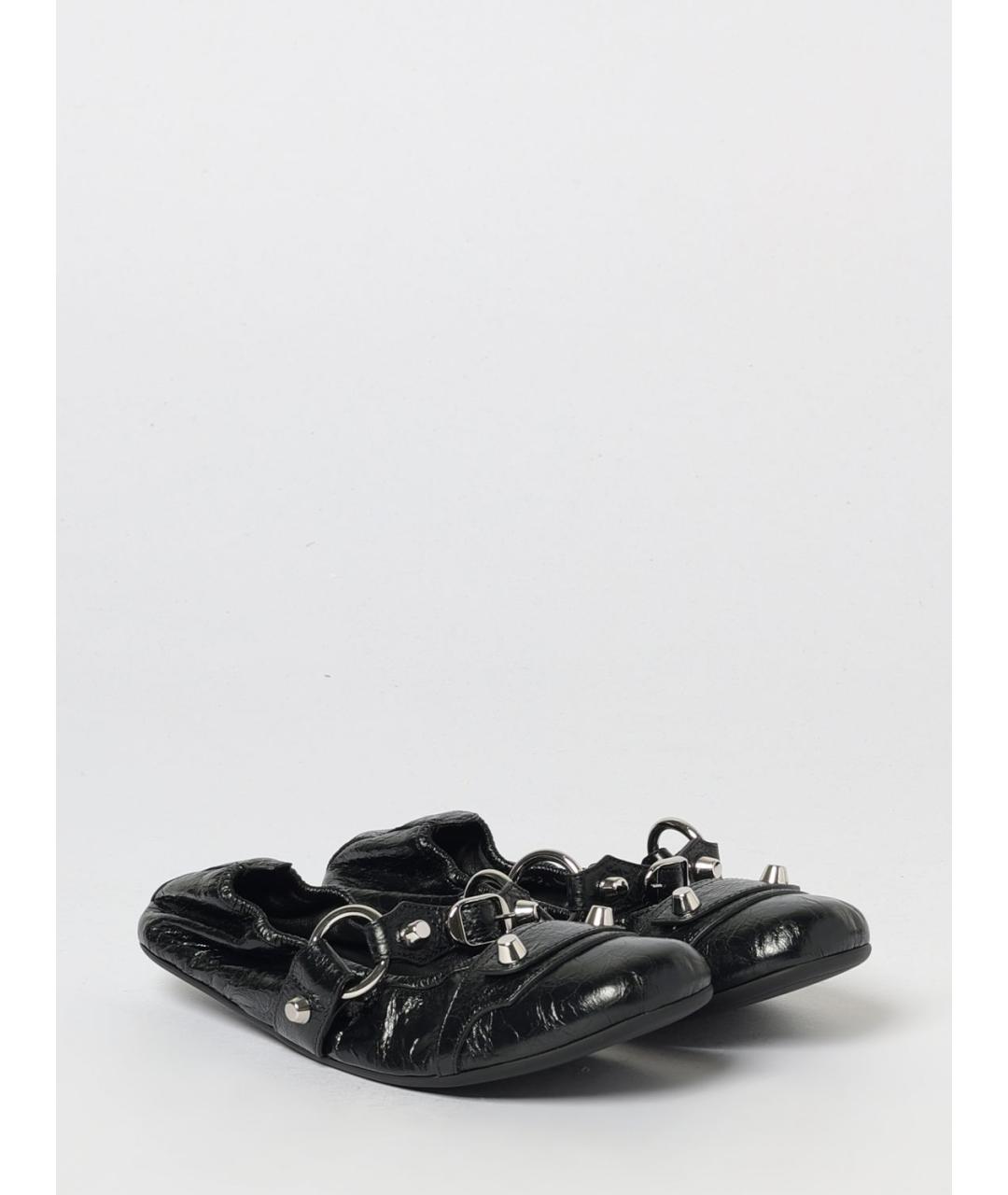 BALENCIAGA Черные кожаные балетки, фото 2