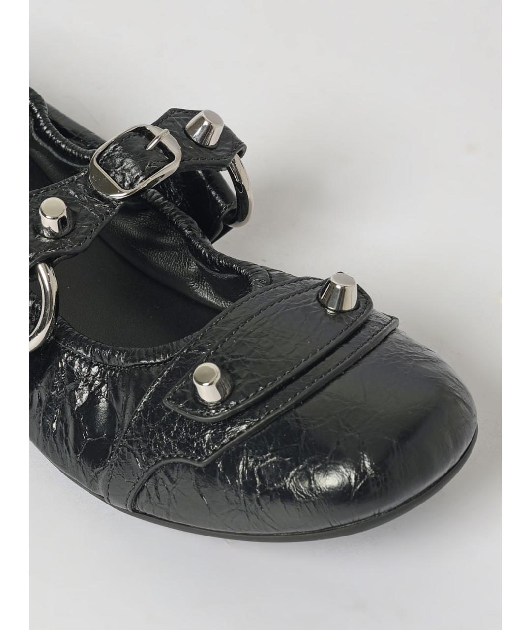 BALENCIAGA Черные кожаные балетки, фото 4