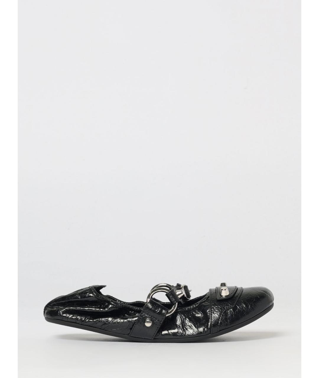 BALENCIAGA Черные кожаные балетки, фото 5