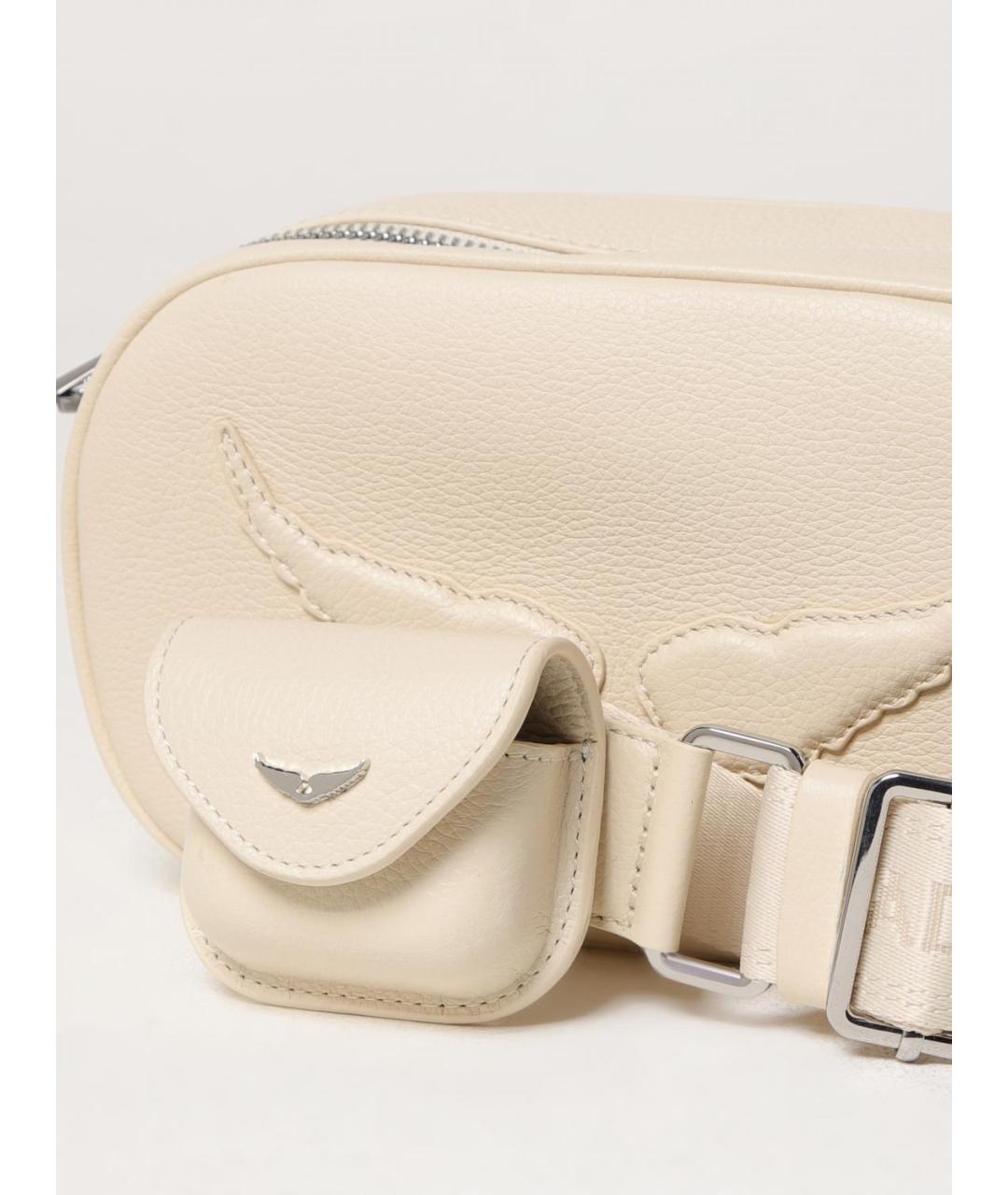 ZADIG & VOLTAIRE Бежевая кожаная сумка через плечо, фото 3