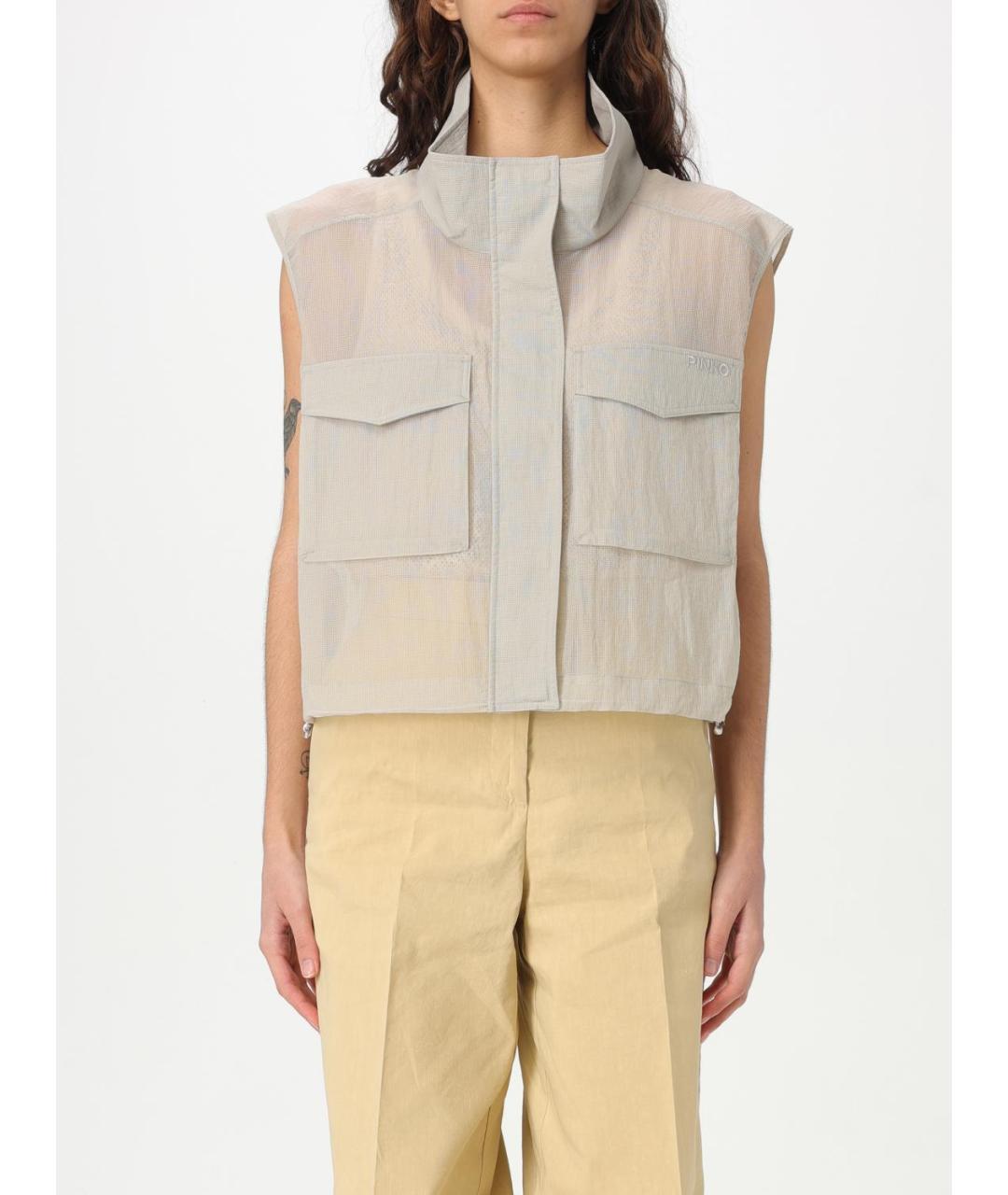 PINKO Серый полиамидовый жилет, фото 2