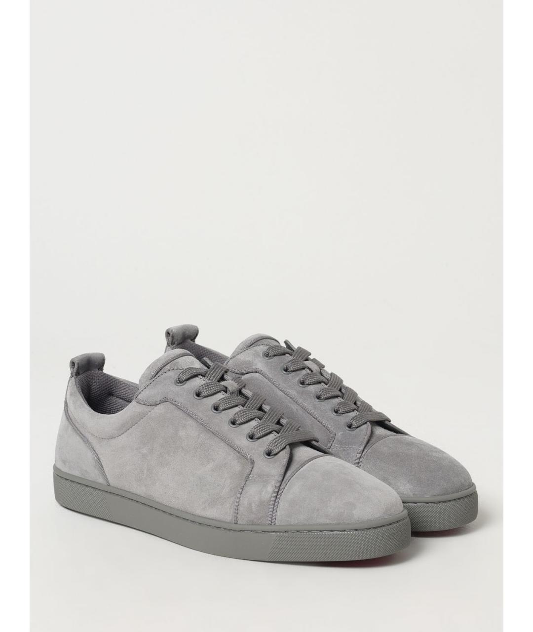 CHRISTIAN LOUBOUTIN Серые замшевые низкие кроссовки / кеды, фото 2