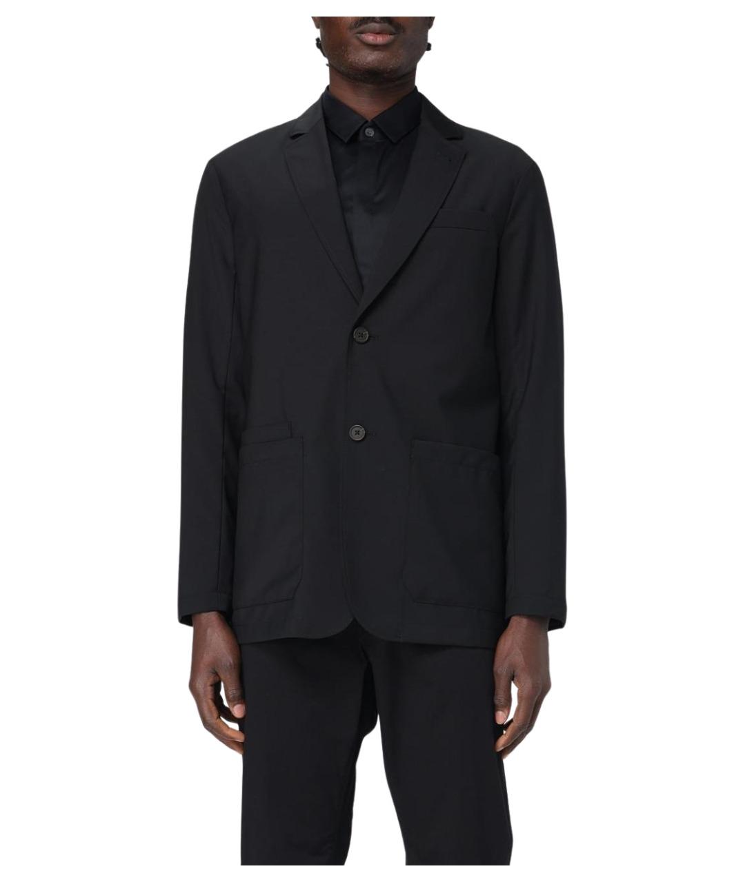 EMPORIO ARMANI Черный шерстяной пиджак, фото 1
