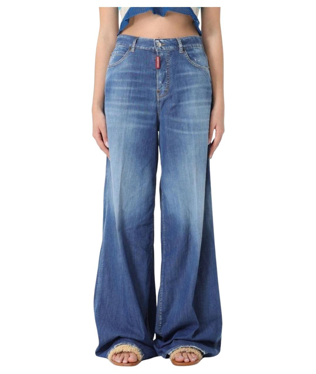 DSQUARED2 Синие хлопковые прямые джинсы, фото 1