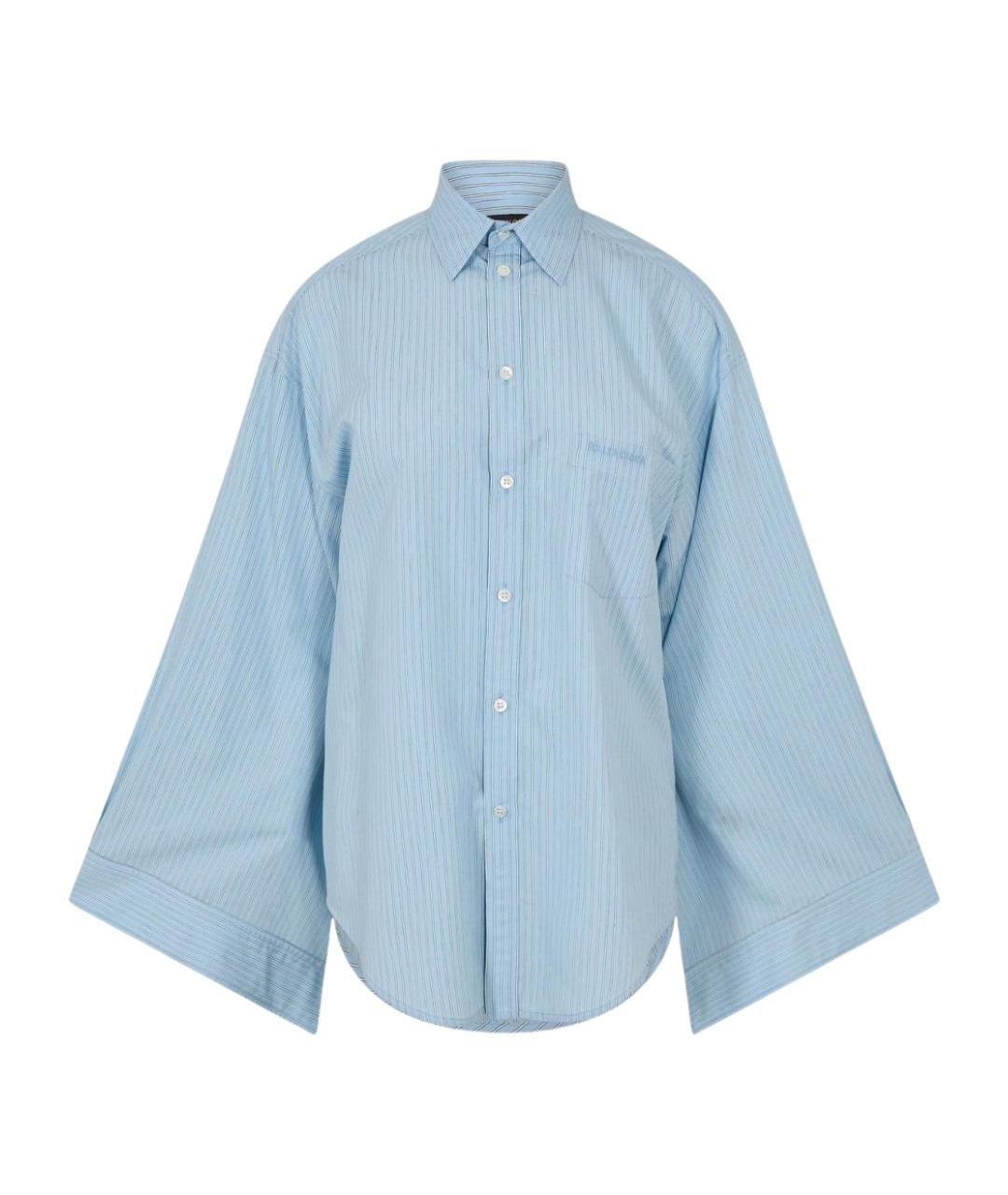 BALENCIAGA Голубая вискозная рубашка, фото 1