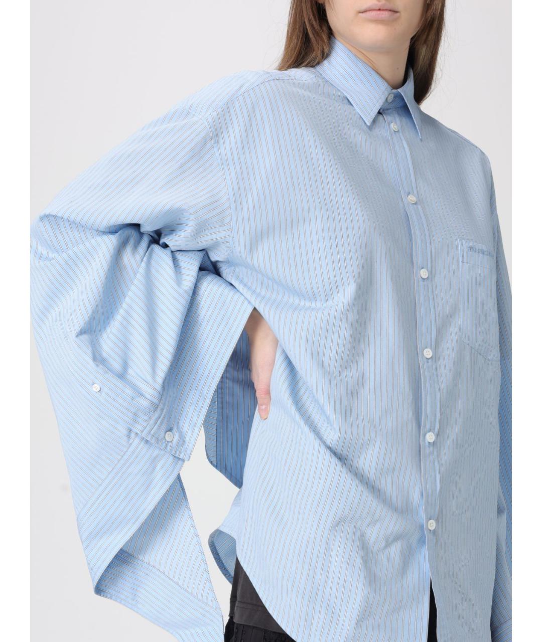 BALENCIAGA Голубая вискозная рубашка, фото 6