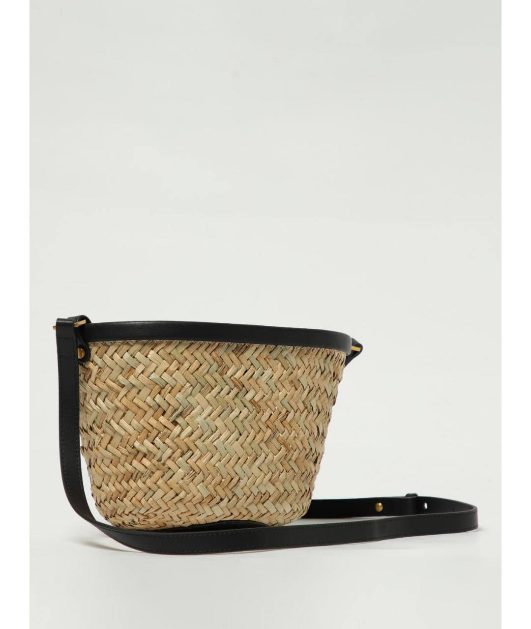 PINKO Бежевая пелетеная пляжная сумка, фото 2