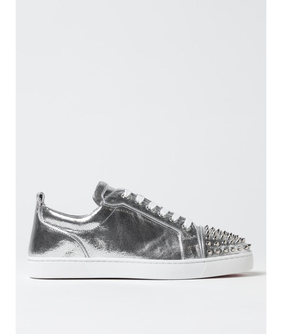 CHRISTIAN LOUBOUTIN Серебряные кожаные низкие кроссовки / кеды, фото 6
