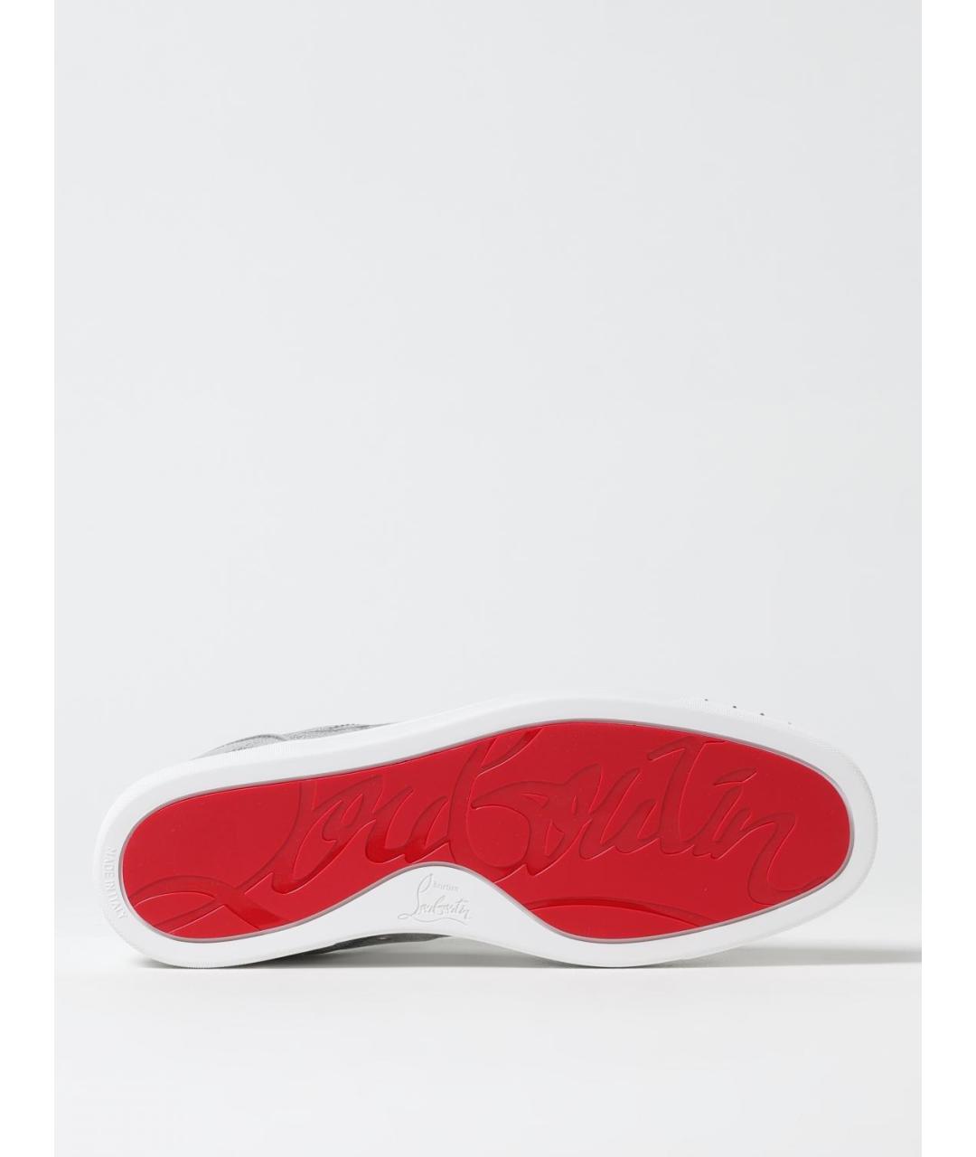 CHRISTIAN LOUBOUTIN Серебряные кожаные низкие кроссовки / кеды, фото 5