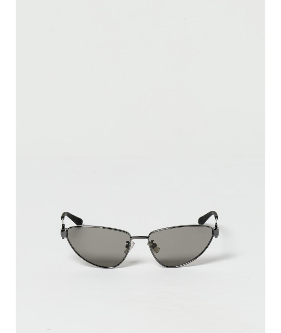 BOTTEGA VENETA Серебряные металлические солнцезащитные очки, фото 2