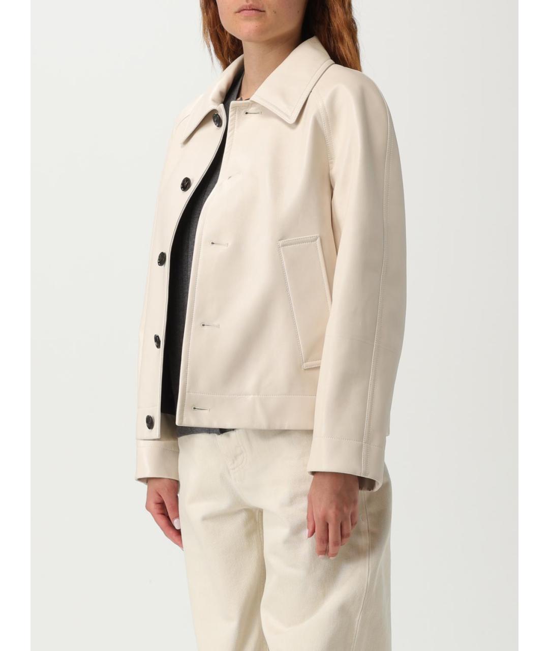 BOTTEGA VENETA Бежевая кожаная куртка, фото 5