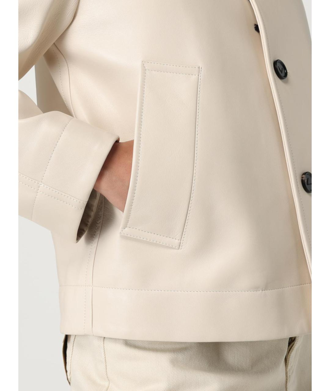BOTTEGA VENETA Бежевая кожаная куртка, фото 6