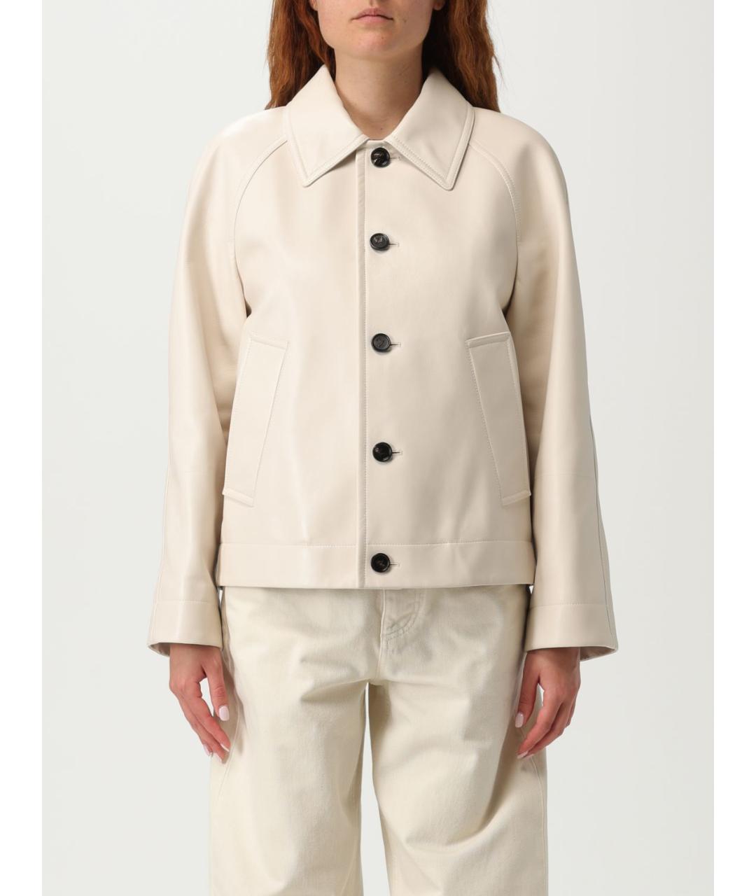 BOTTEGA VENETA Бежевая кожаная куртка, фото 2