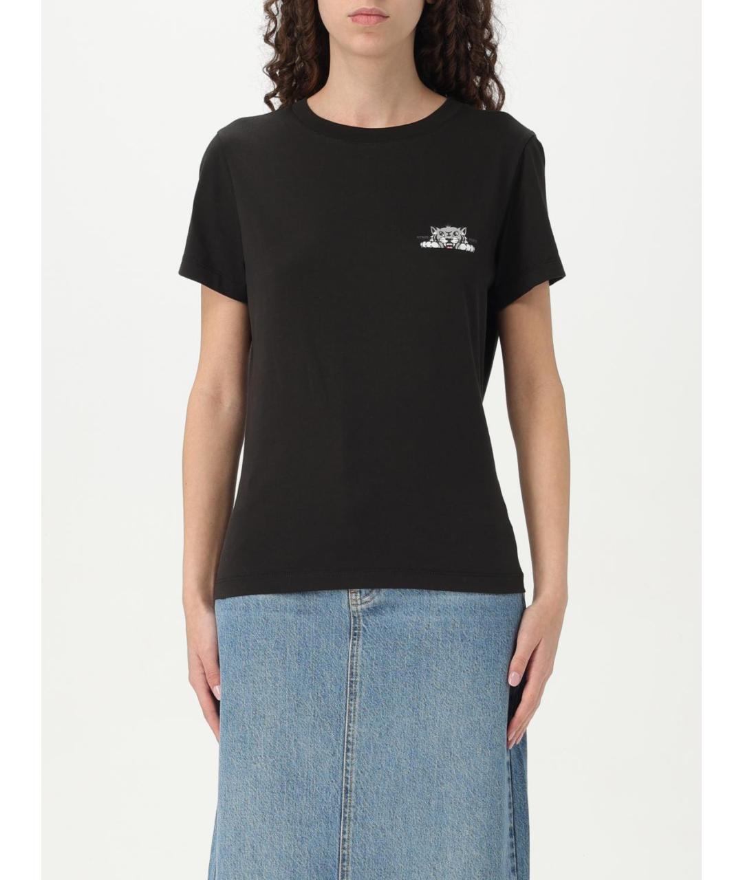 KENZO Черная хлопковая футболка, фото 5