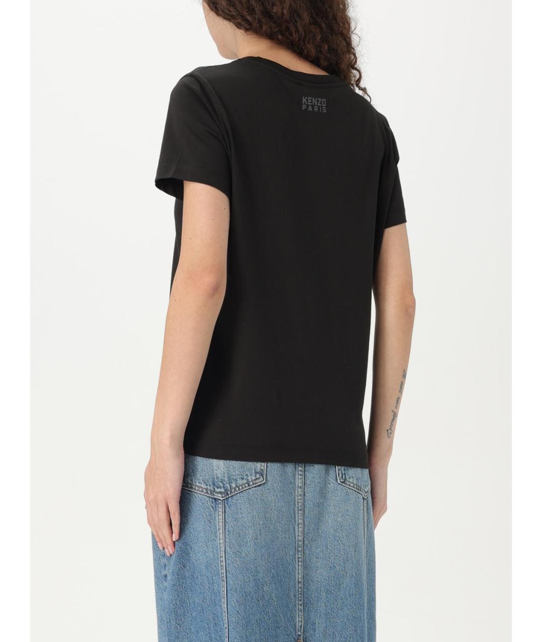 KENZO Черная хлопковая футболка, фото 2