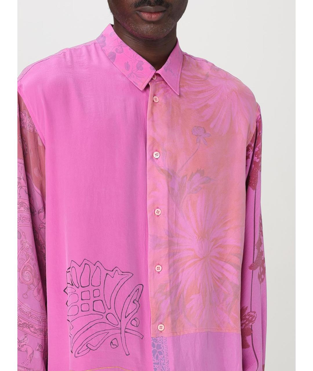 MAGLIANO Розовая шелковая кэжуал рубашка, фото 6
