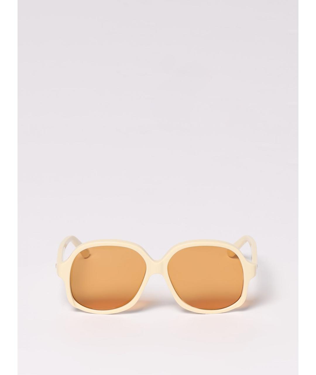 VALENTINO Бежевые пластиковые солнцезащитные очки, фото 3