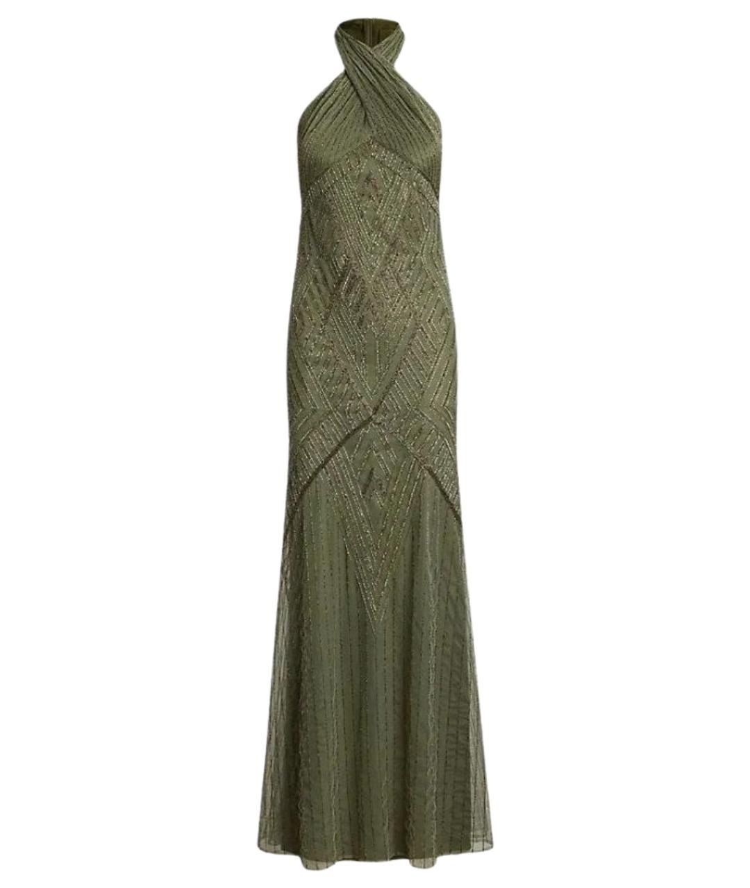 RALPH LAUREN Хаки полиэстеровое вечернее платье, фото 1