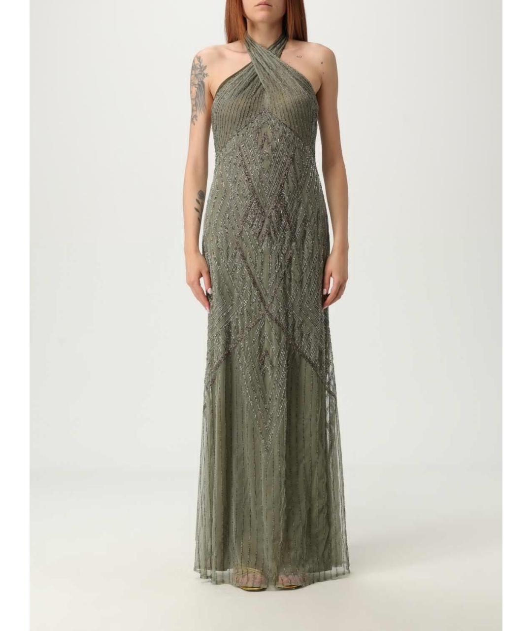 RALPH LAUREN Хаки полиэстеровое вечернее платье, фото 2