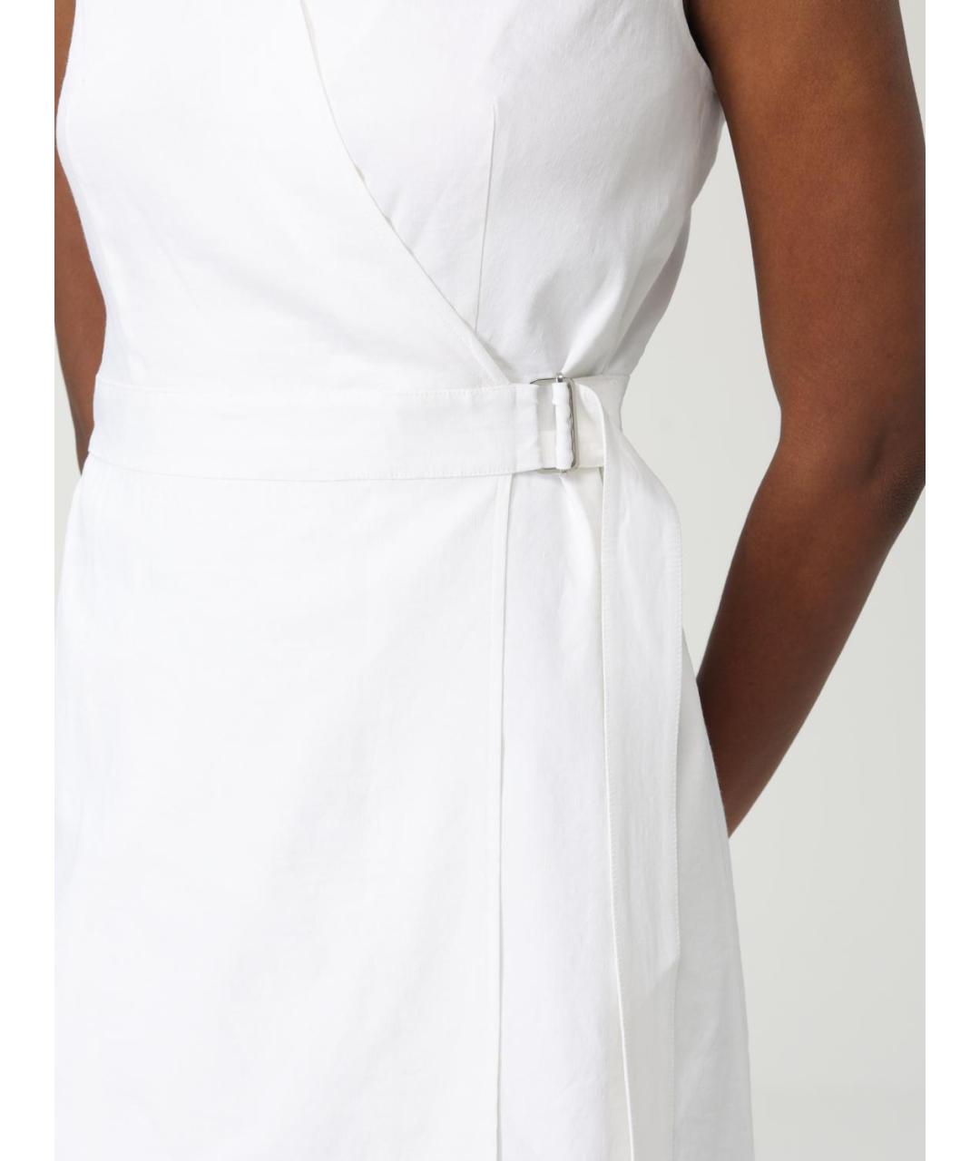 THEORY Белое льняное повседневное платье, фото 3