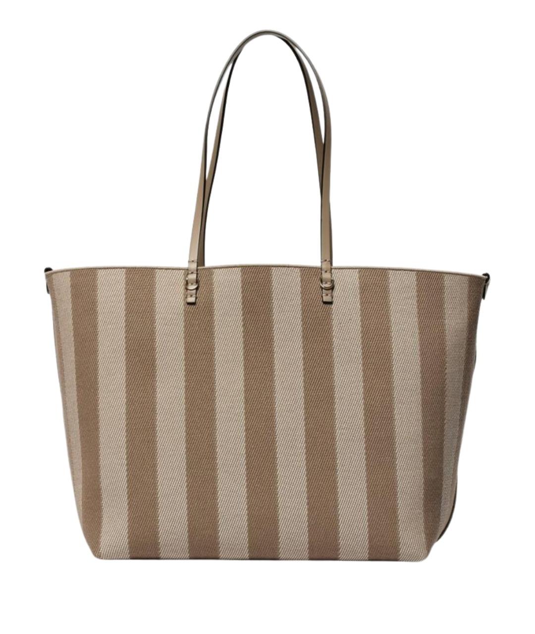 FENDI Бежевая тканевая сумка тоут, фото 1