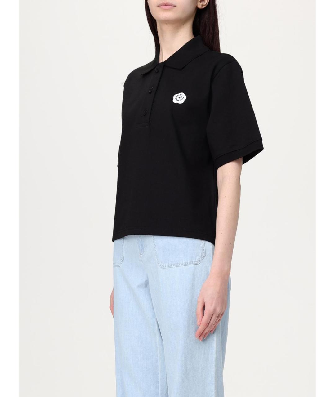 KENZO Черная хлопковая футболка, фото 3