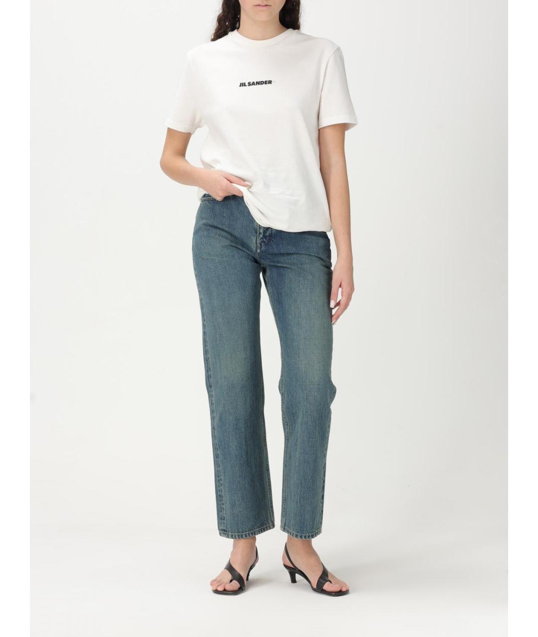 JIL SANDER Белая хлопковая футболка, фото 3