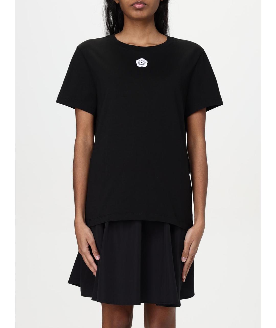 KENZO Черная хлопковая футболка, фото 2