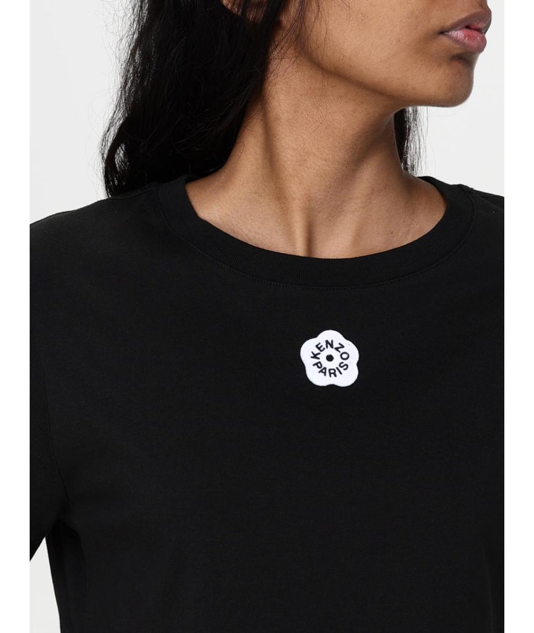 KENZO Черная хлопковая футболка, фото 5