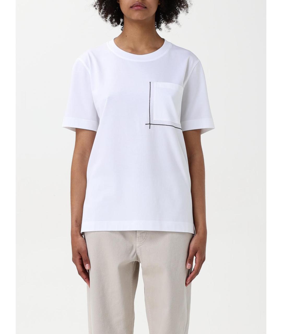 BRUNELLO CUCINELLI Белая хлопковая футболка, фото 2