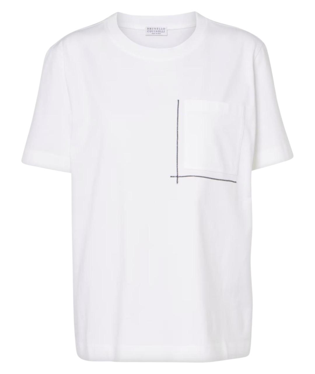 BRUNELLO CUCINELLI Белая хлопковая футболка, фото 1