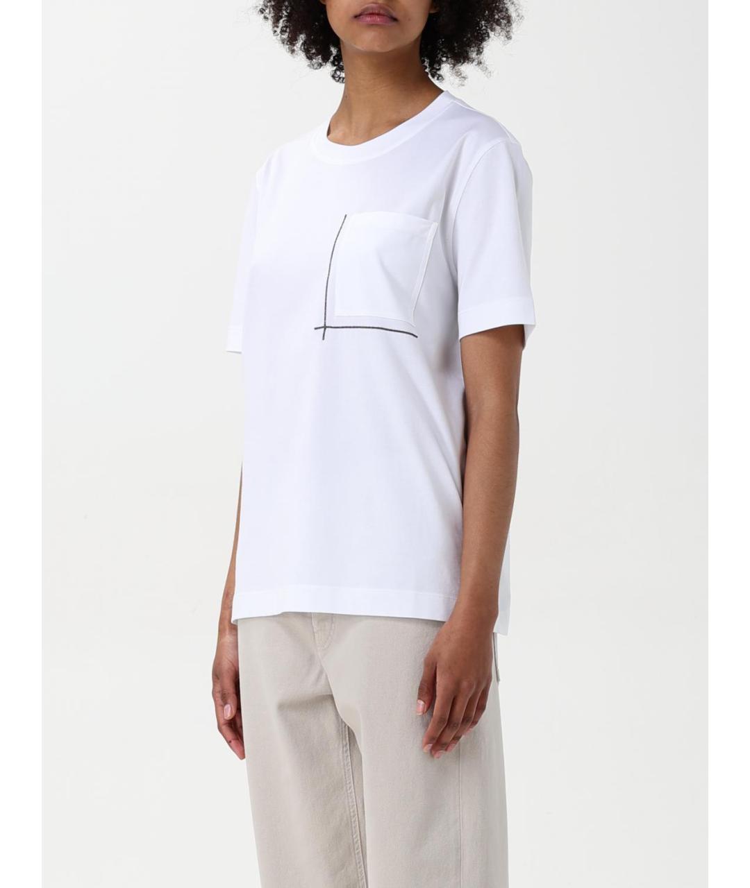 BRUNELLO CUCINELLI Белая хлопковая футболка, фото 5