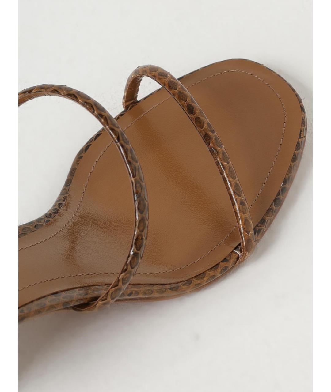 RENE CAOVILLA Коричневые кожаные босоножки, фото 4