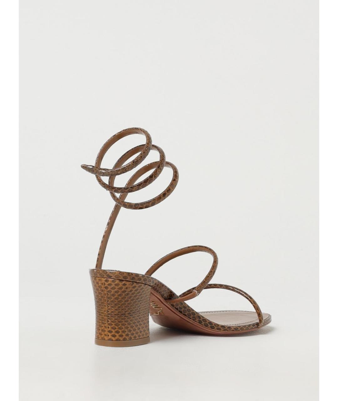 RENE CAOVILLA Коричневые кожаные босоножки, фото 3