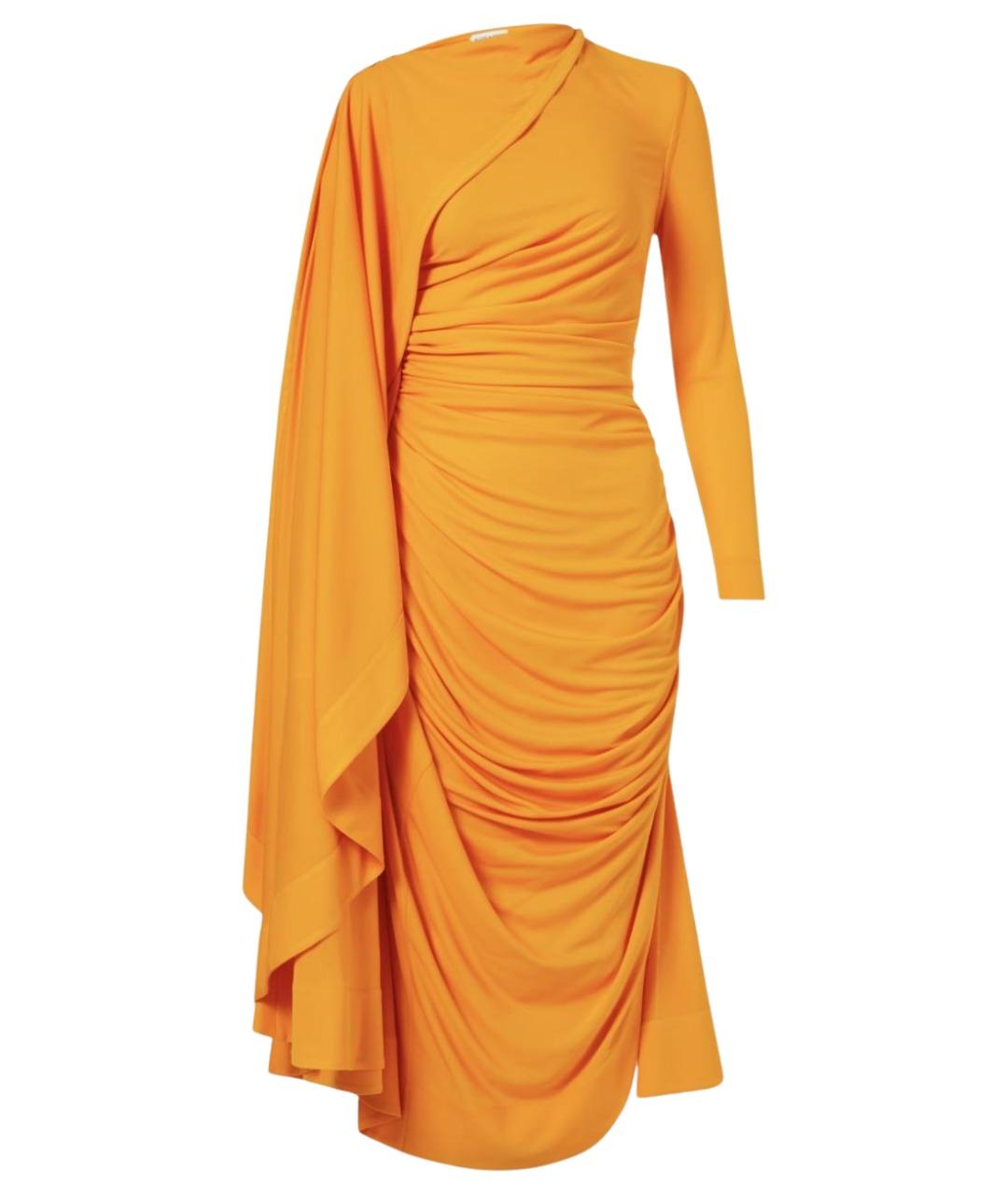 BOTTEGA VENETA Оранжевое вискозное вечернее платье, фото 1