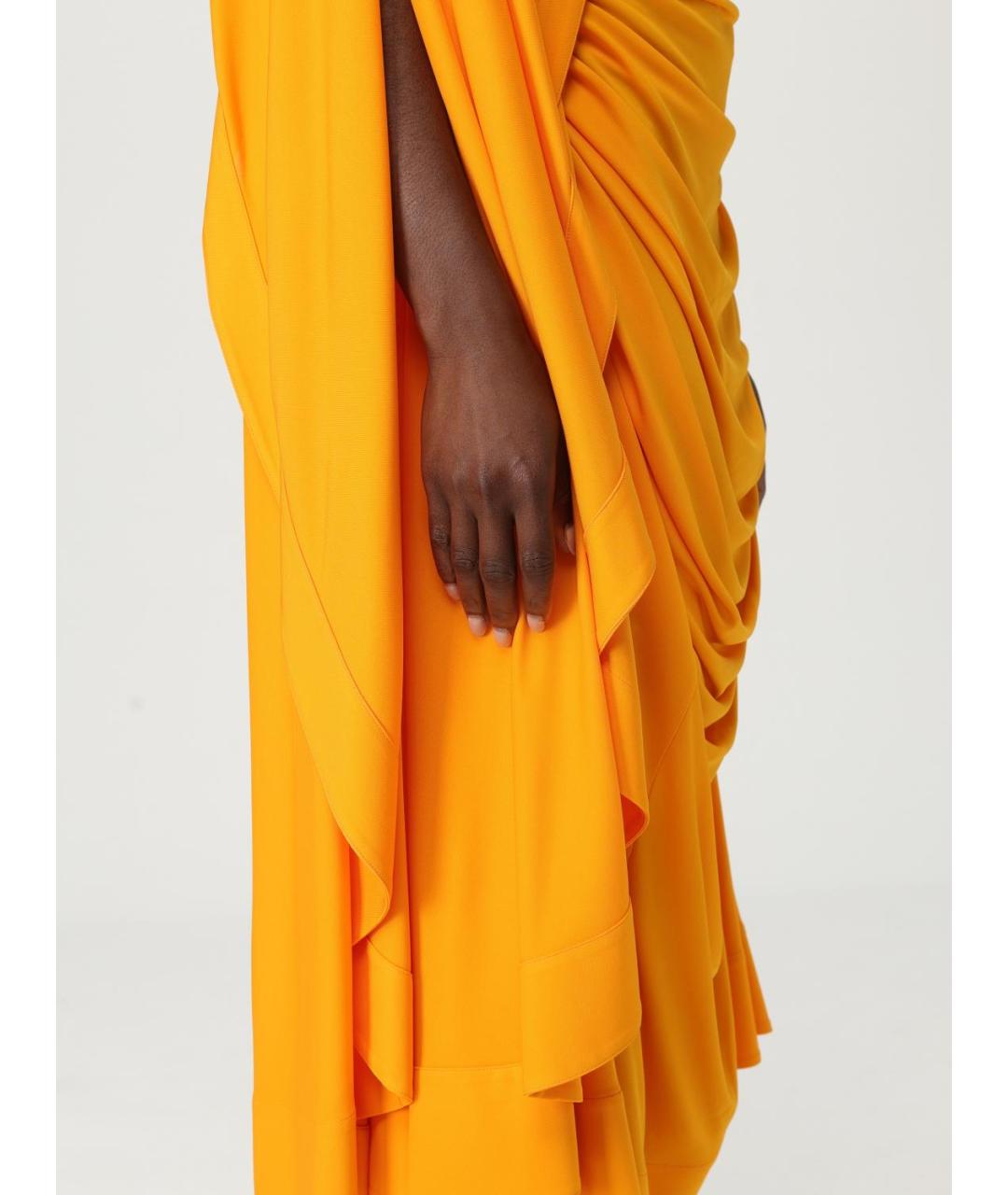 BOTTEGA VENETA Оранжевое вискозное вечернее платье, фото 6