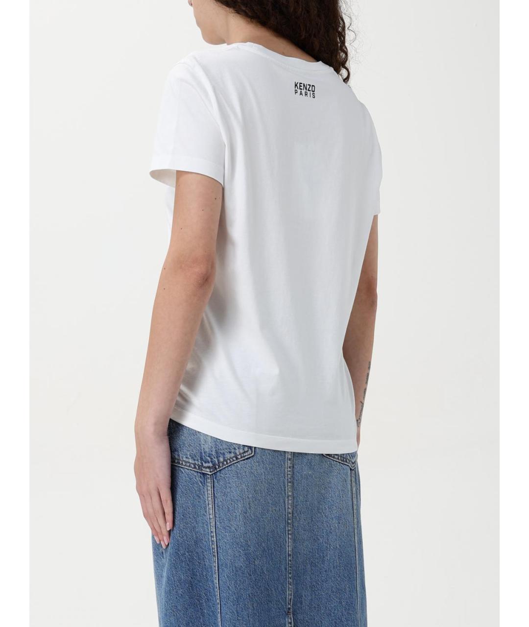 KENZO Белая хлопковая футболка, фото 3
