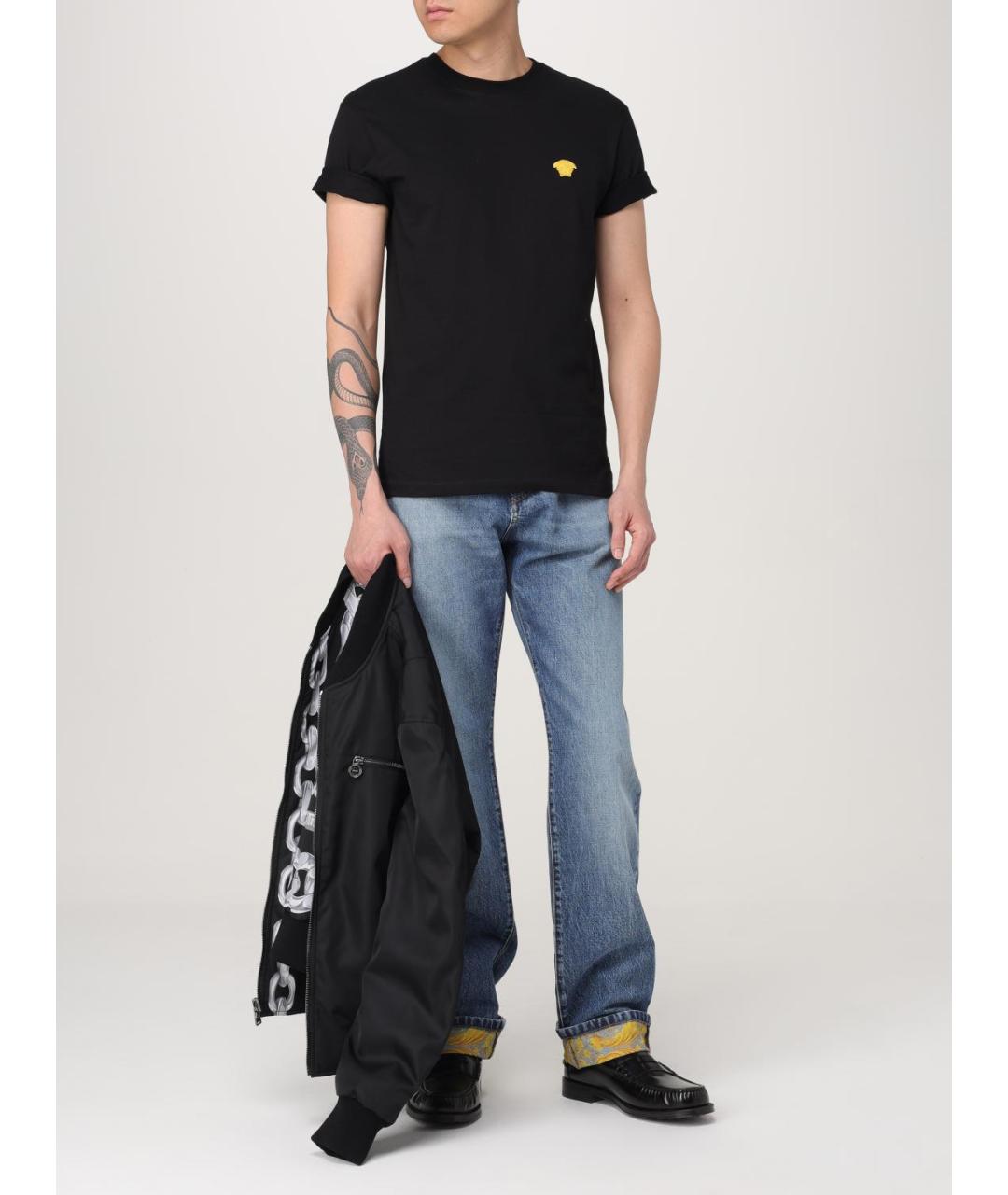 VERSACE Черная хлопковая футболка, фото 3