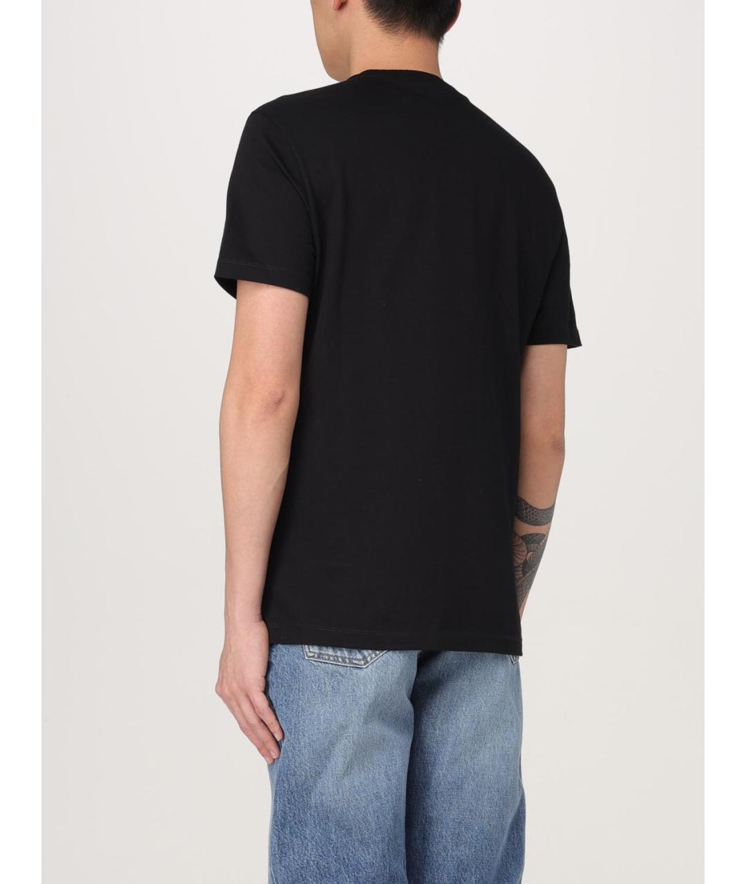 VERSACE Черная хлопковая футболка, фото 4