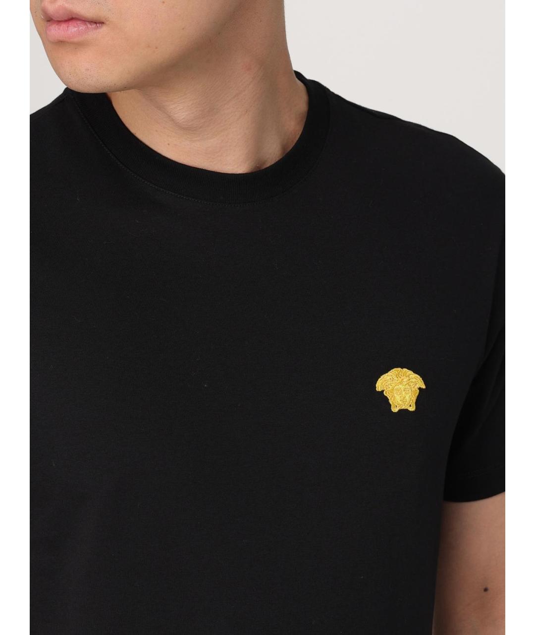 VERSACE Черная хлопковая футболка, фото 6