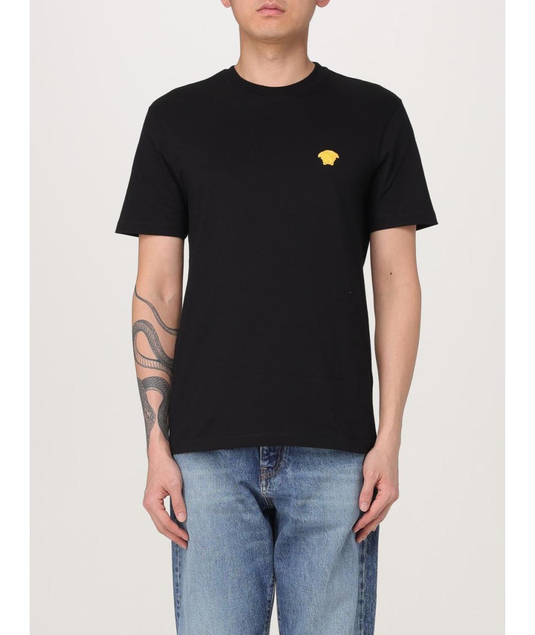 VERSACE Черная хлопковая футболка, фото 2