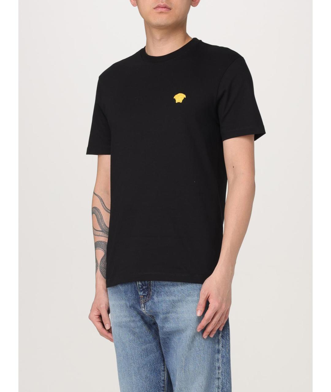 VERSACE Черная хлопковая футболка, фото 5