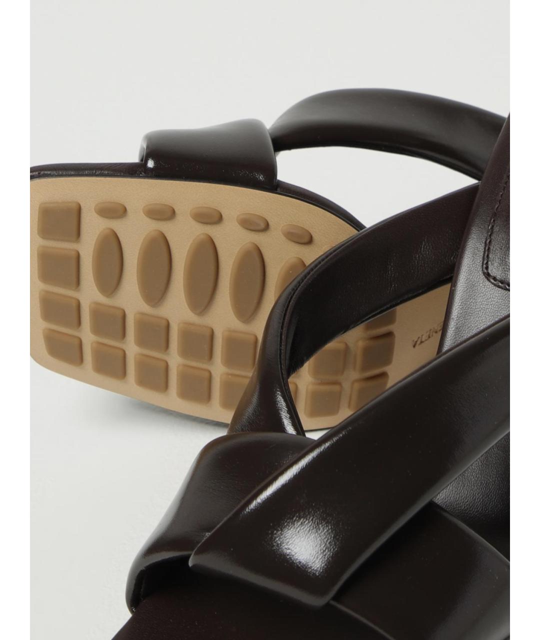 BOTTEGA VENETA Коричневые кожаные мюли, фото 4