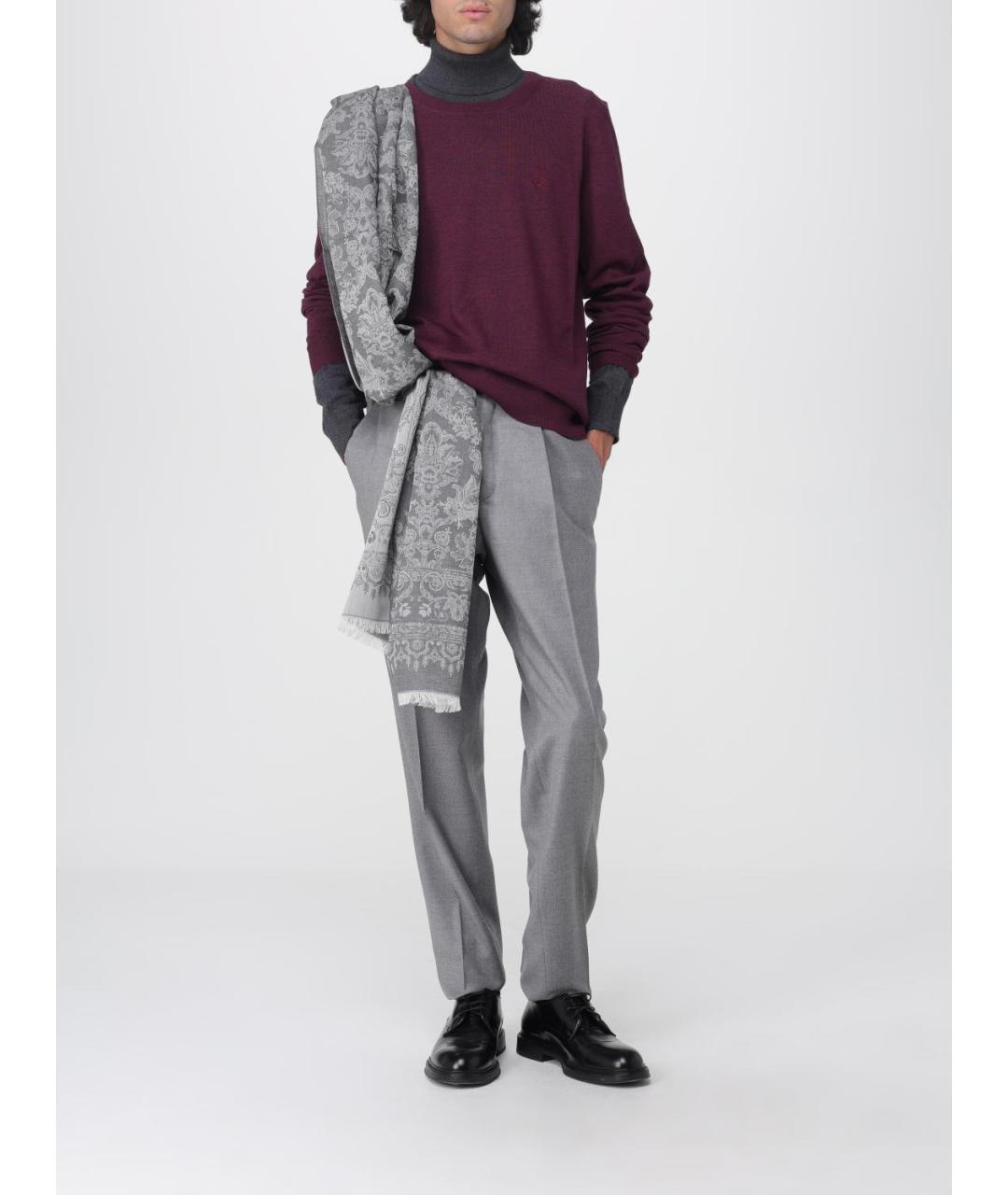 ETRO Бордовый шерстяной джемпер / свитер, фото 2