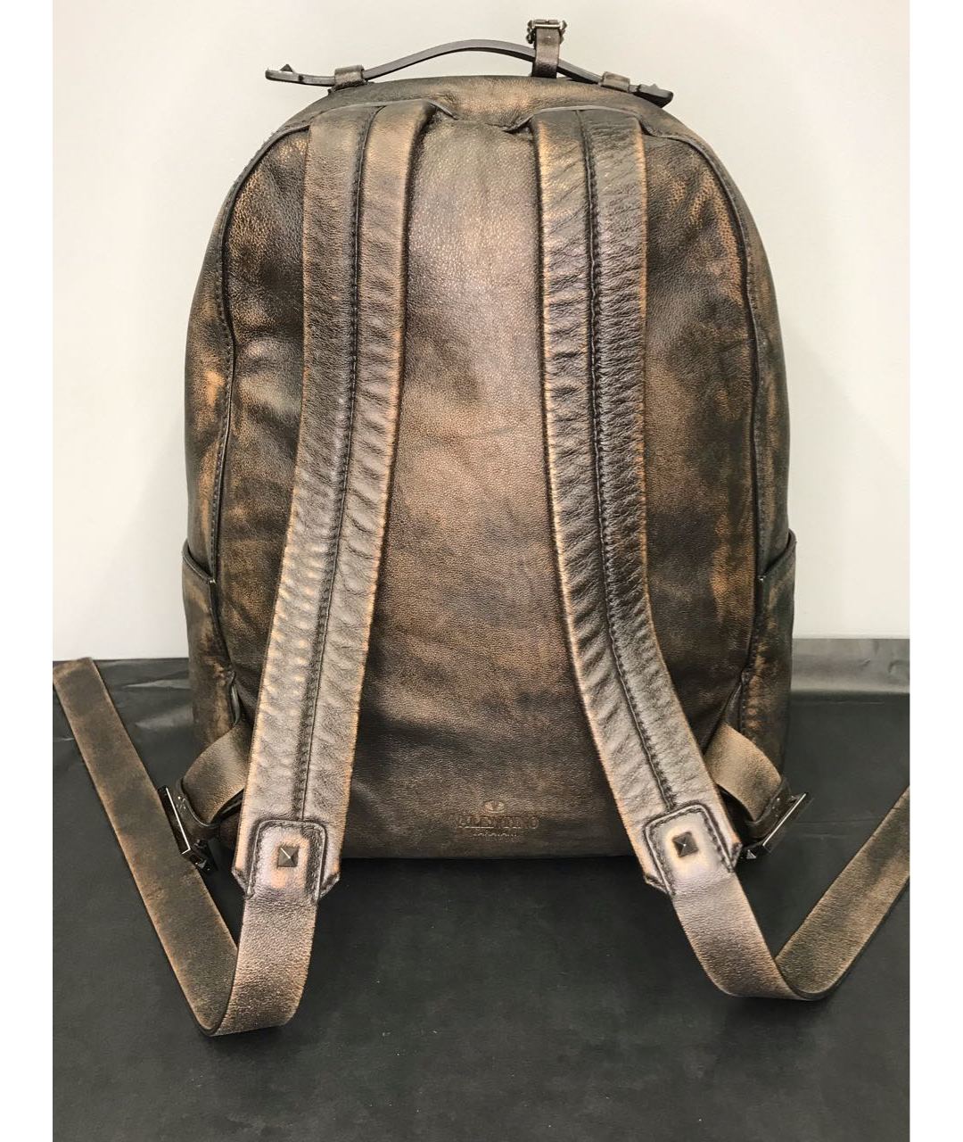 VALENTINO Коричневый кожаный рюкзак, фото 3