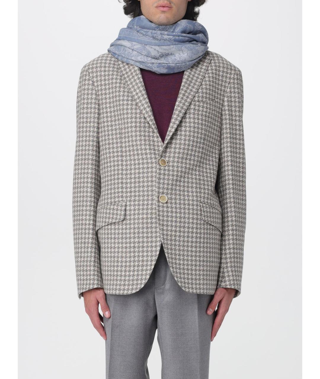 ETRO Голубой хлопковый шарф, фото 4