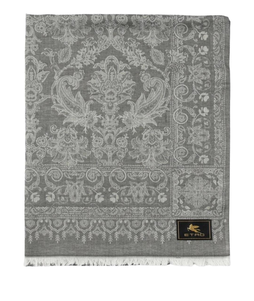 ETRO Серый шарф, фото 1