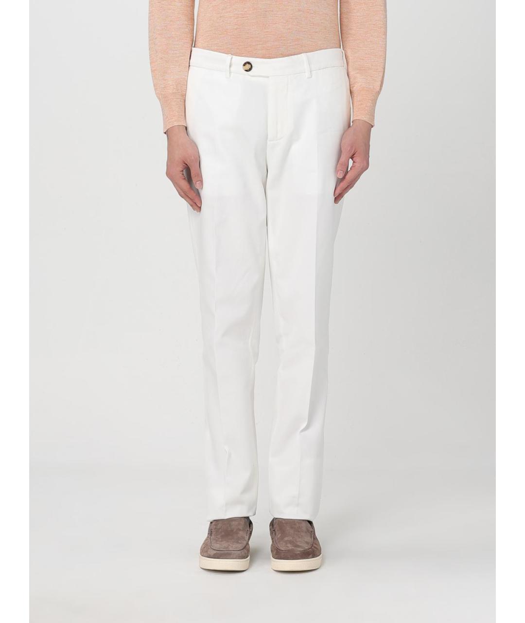 BRUNELLO CUCINELLI Белые хлопковые брюки чинос, фото 6