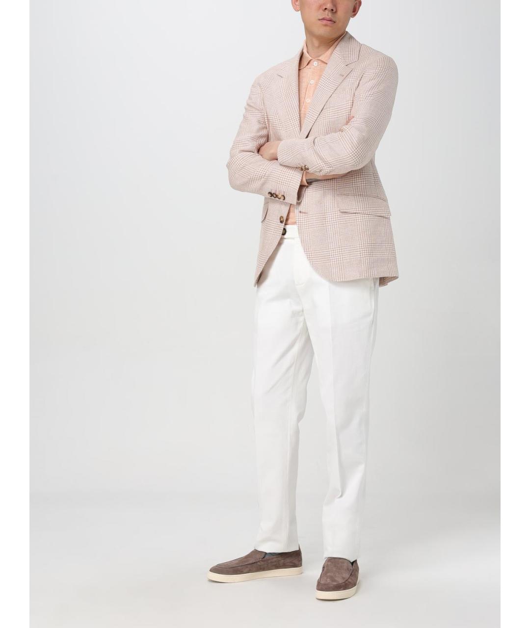 BRUNELLO CUCINELLI Белые хлопковые брюки чинос, фото 2